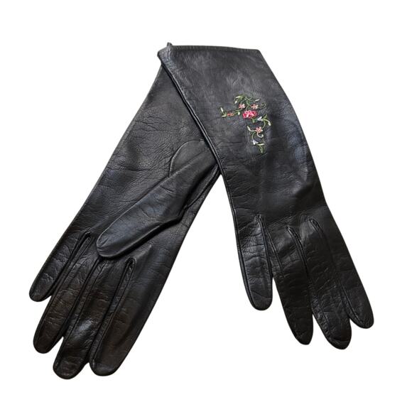 Vintage JOUVIN Leather Opera Gloves – 1940s–50s – Hand Embroidered – Unworn - Picture 2 of 8